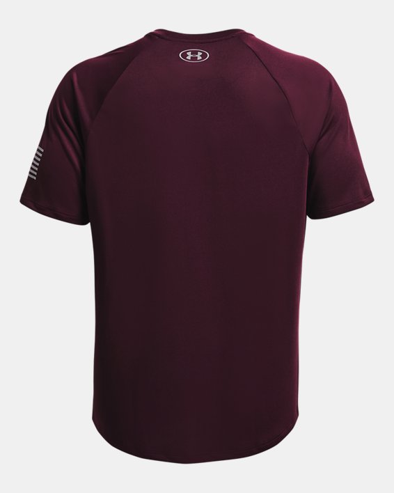 Men's UA Tech™ Freedom Short Sleeve T-Shirt, Maroon, pdpMainDesktop image number 5